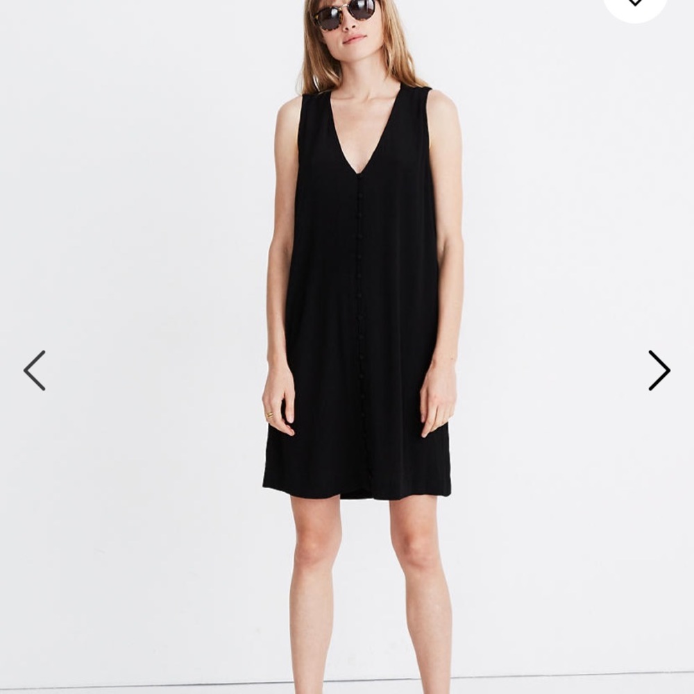 Madewell Heather Button-Front Dress Black